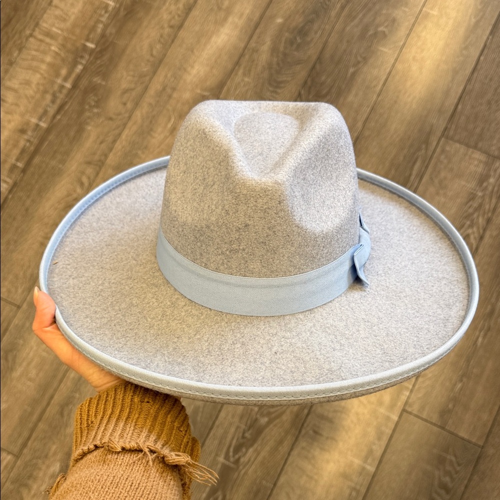 Elegant Light blue Hat with Soft Blue Band